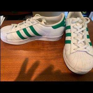 Green Adidas Superstar Shoe